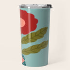Groovy Floral Vase - Green  Travel Mug Gallery Image 2