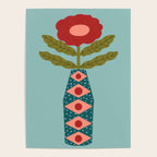 Groovy Floral Vase - Green  Poster Gallery Image 4