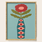 Groovy Floral Vase - Green  Serving Tray Gallery Image 1