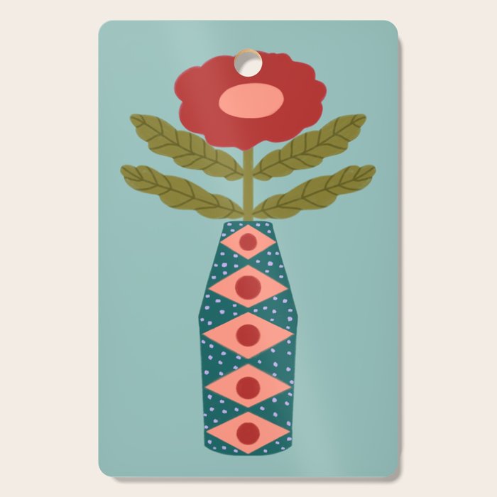 Groovy Floral Vase - Green  Cutting Board Gallery Image 1