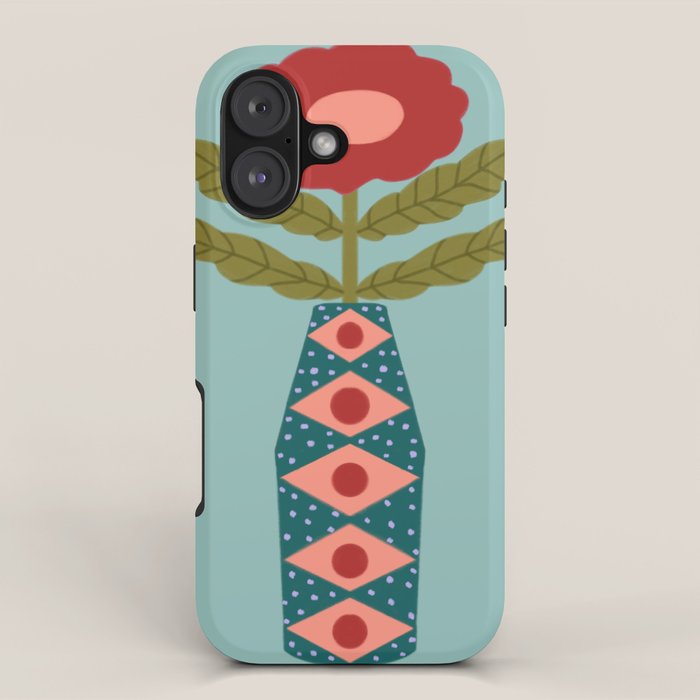 Groovy Floral Vase - Green  iPhone Case Gallery Image 1