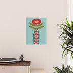 Groovy Floral Vase - Green  Poster Gallery Image 2