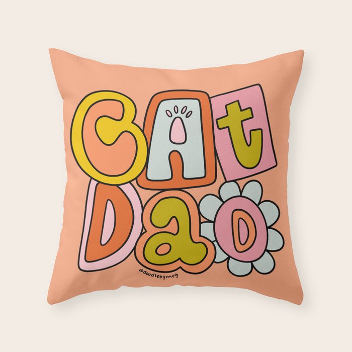 Cat Dad Throw Pillow Gallery Image 6