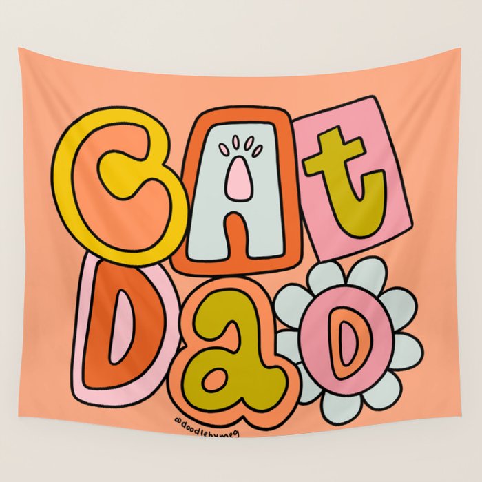 Cat Dad Wall Tapestry Gallery Image 1