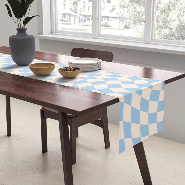 Check - Baby Blue Twist â Checkerboard Print Table Runner Gallery Image 2