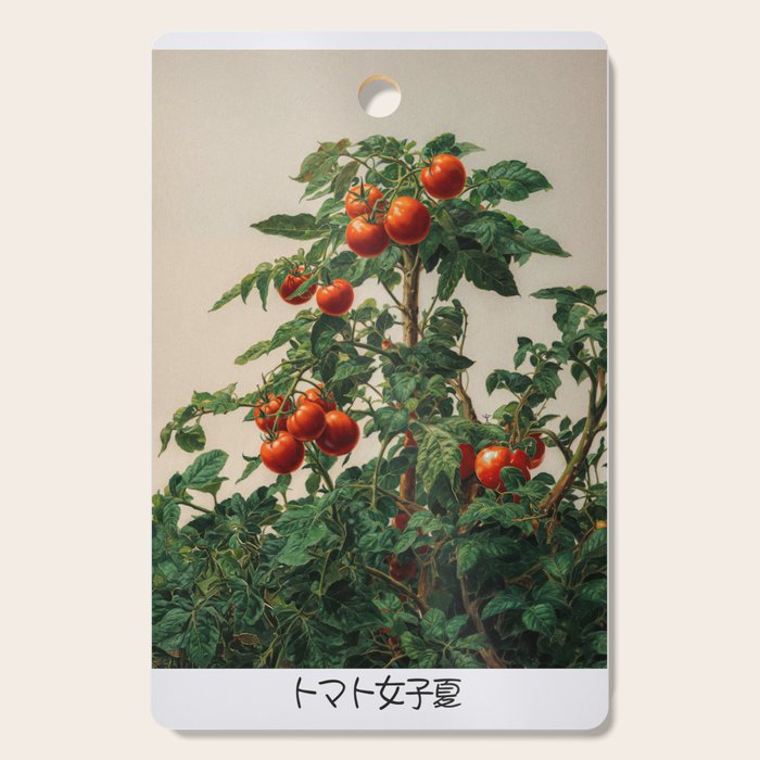Japandi Wall Art Tomato Girl Summer Japanese Art Botanical Wall Art Sage Green Poster Maximalist Art Cutting Board Gallery Image 1