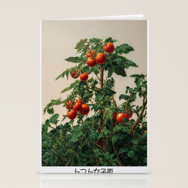 Japandi Wall Art Tomato Girl Summer Japanese Art Botanical Wall Art Sage Green Poster Maximalist Art Stationery Card Gallery Image 2