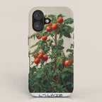 Japandi Wall Art Tomato Girl Summer Japanese Art Botanical Wall Art Sage Green Poster Maximalist Art iPhone Case Gallery Image 1