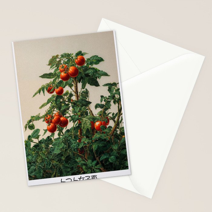 Japandi Wall Art Tomato Girl Summer Japanese Art Botanical Wall Art Sage Green Poster Maximalist Art Stationery Card Gallery Image 2