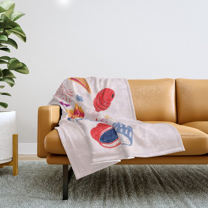 Tropical Seashells Throw Blanket Gallery Image 1