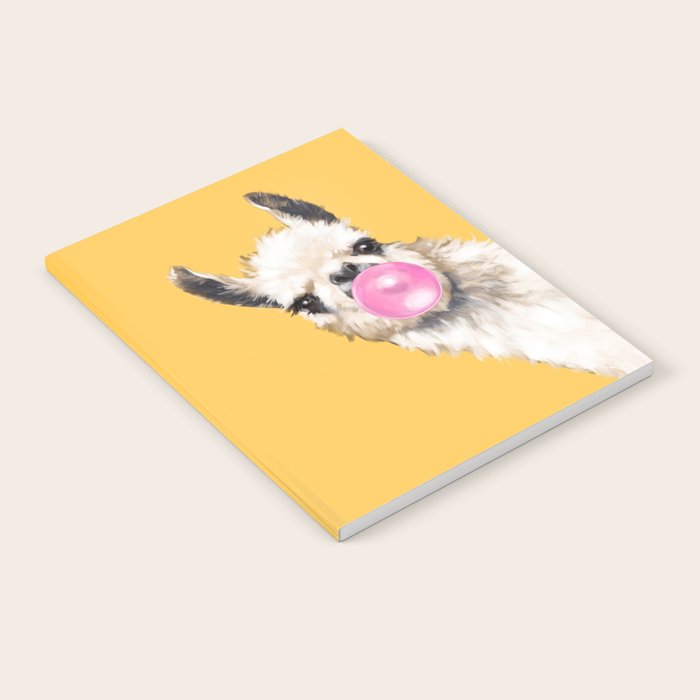 Bubble Gum Sneaky Llama in Yellow Notebook Gallery Image 2