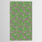 Crocodiles (Textured Green and Pink) Tablecloth Gallery Image 2