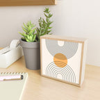 Geometric Lines in Black and Beige 29 (Rainbow and Sun Abstraction) Mini Art Print Gallery Image 2
