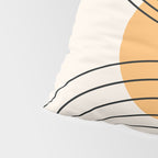 Geometric Lines in Black and Beige 29 (Rainbow and Sun Abstraction) Pillow Sham Gallery Image 4