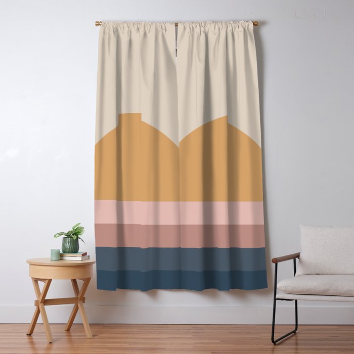 Minimal Retro Sunset - Earthy Neutral Window Curtain Gallery Image 5