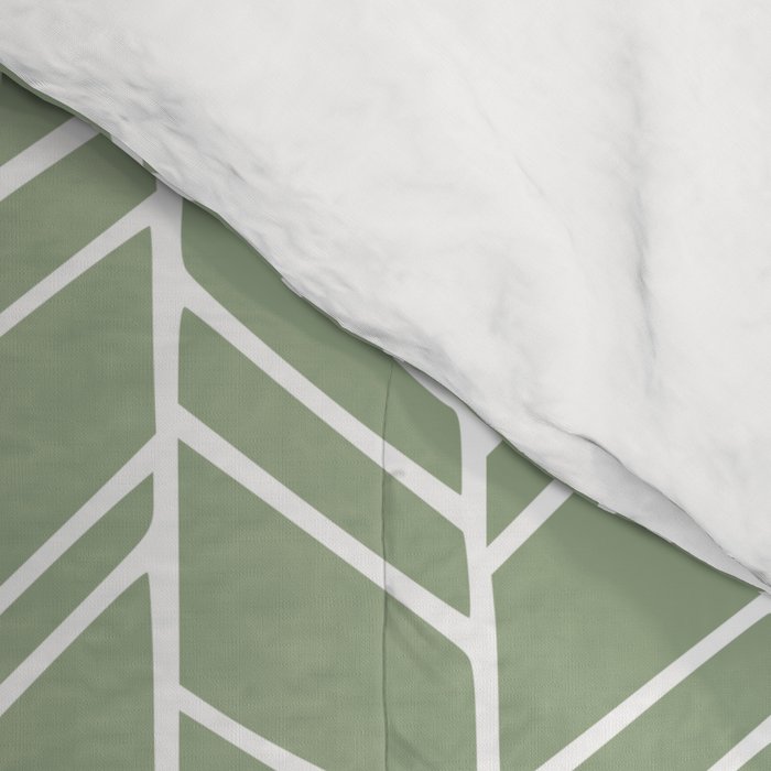 Rustic Herringbone in Sage Green Comforter Gallery Image 4