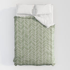 Rustic Herringbone in Sage Green Duvet Cover Gallery Image 6