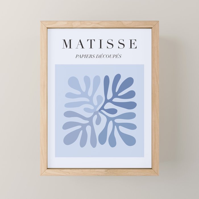 Blue Matisse Exhibition Poster - Light Blue Henri Matisse Cut Outs Vintage Poster Matisse Mini Art Print Gallery Image 1