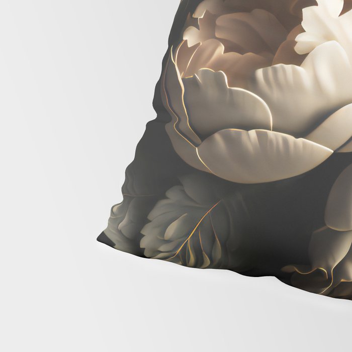 Victorian Cameo and Dark Floral Print Pillow Sham Gallery Image 4