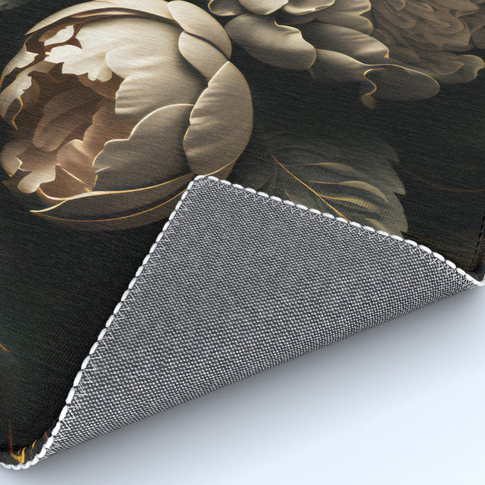 Victorian Cameo and Dark Floral Print Rug Gallery Image 4