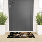 Victorian Cameo and Dark Floral Print Welcome Mat Gallery Image 3