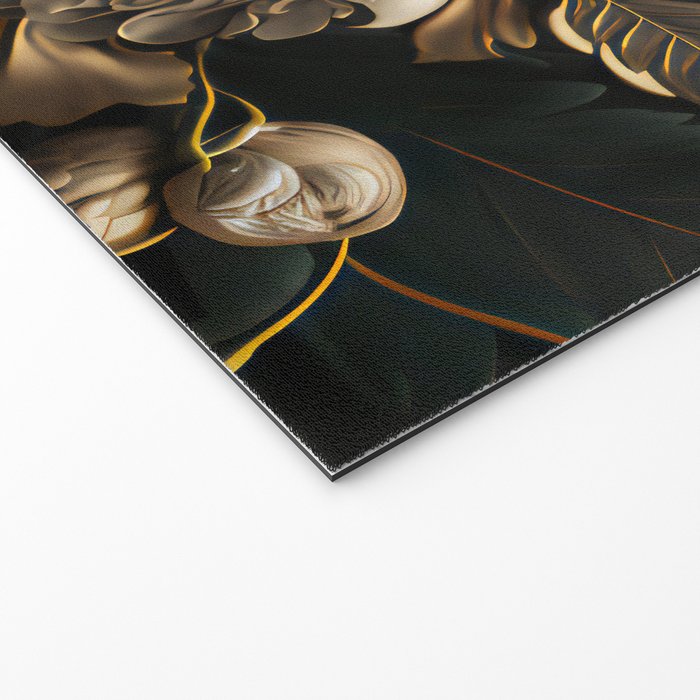 Victorian Cameo and Dark Floral Print Welcome Mat Gallery Image 2