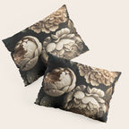 Victorian Cameo and Dark Floral Print Pillow Sham Gallery Image 3
