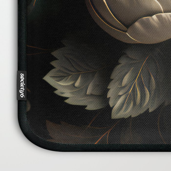 Victorian Cameo and Dark Floral Print Laptop Sleeve Gallery Image 3