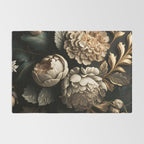 Victorian Cameo and Dark Floral Print Rug Gallery Image 2