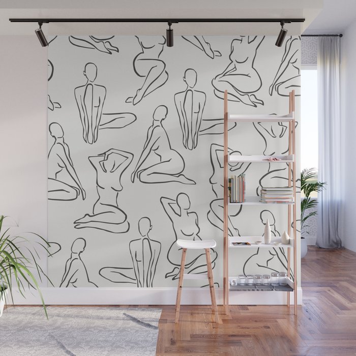 Shapes of the Ladies Pattern Wall Mural Gallery Image 1