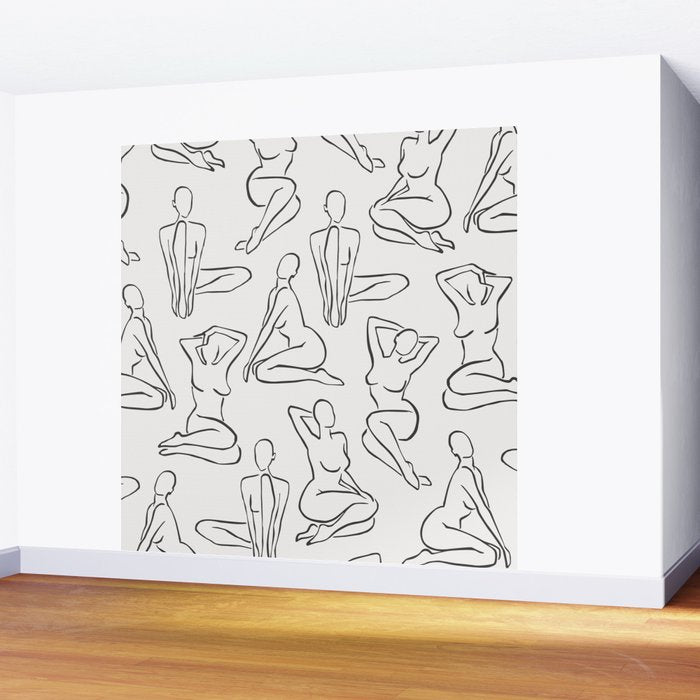 Shapes of the Ladies Pattern Wall Mural Gallery Image 2