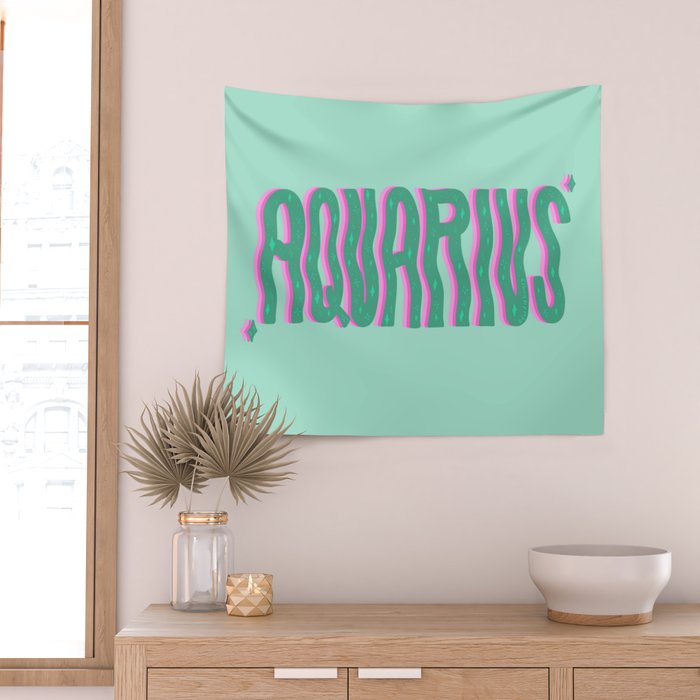 Wavy Aquarius Wall Tapestry Gallery Image 2