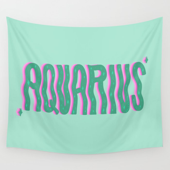Wavy Aquarius Wall Tapestry Gallery Image 4