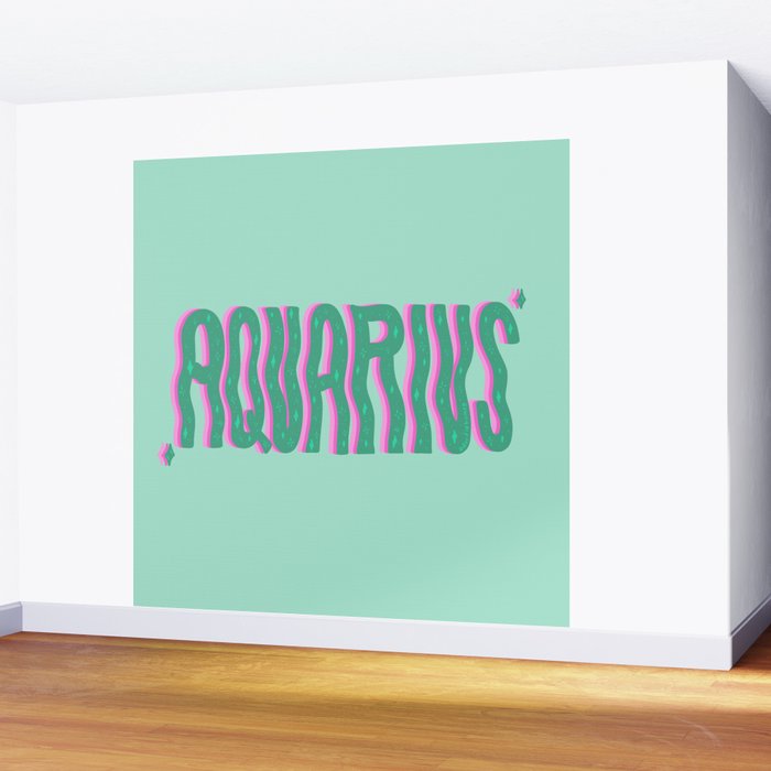 Wavy Aquarius Wall Mural Gallery Image 2