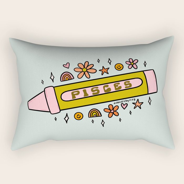 Pisces Crayon Rectangular Pillow Gallery Image 2