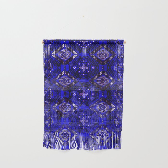 Oriental Opulence: Royal Blue Velvet Moroccan Majesty Wall Hanging Gallery Image 1