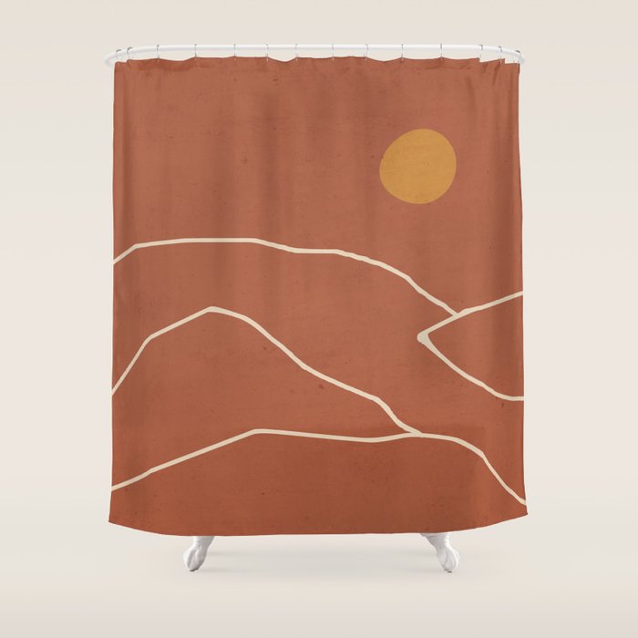 Minimal Abstract Art Landscape 2 Shower Curtain Gallery Image 1