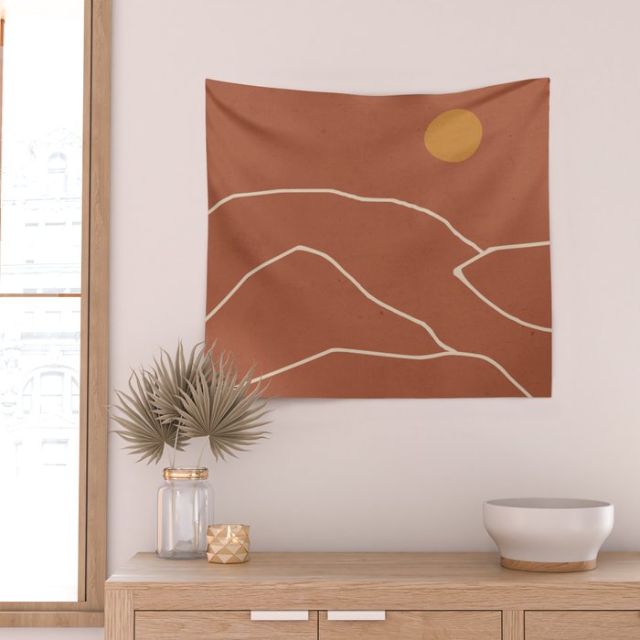 Minimal Abstract Art Landscape 2 Wall Tapestry Gallery Image 2