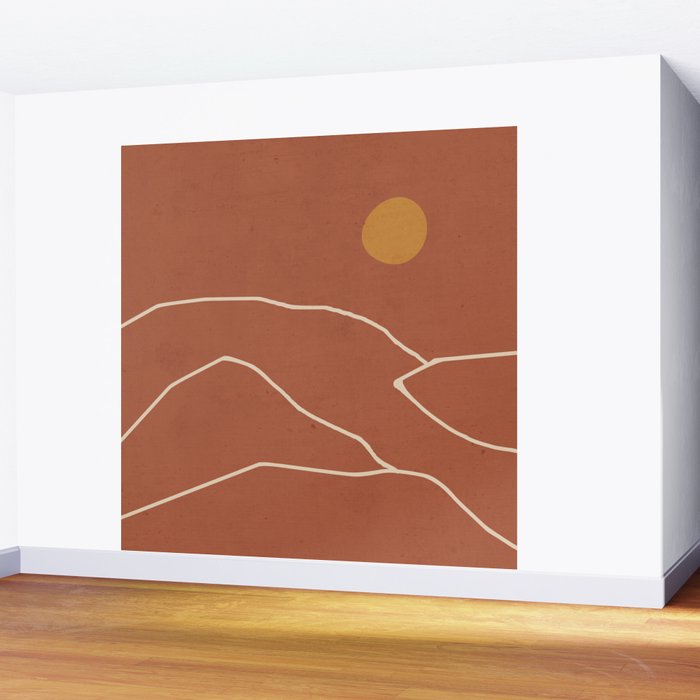 Minimal Abstract Art Landscape 2 Wall Mural Gallery Image 2