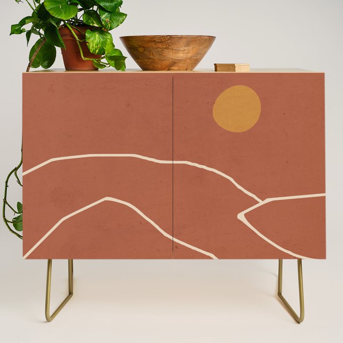Minimal Abstract Art Landscape 2 Credenza Gallery Image 1