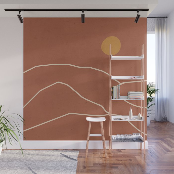 Minimal Abstract Art Landscape 2 Wall Mural Gallery Image 1