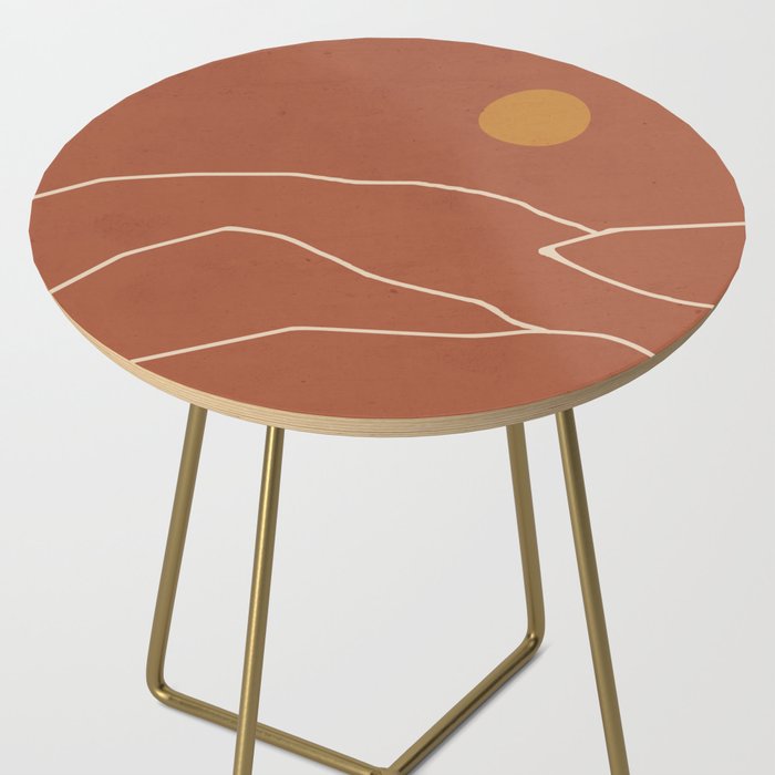 Minimal Abstract Art Landscape 2 Side Table Gallery Image 2