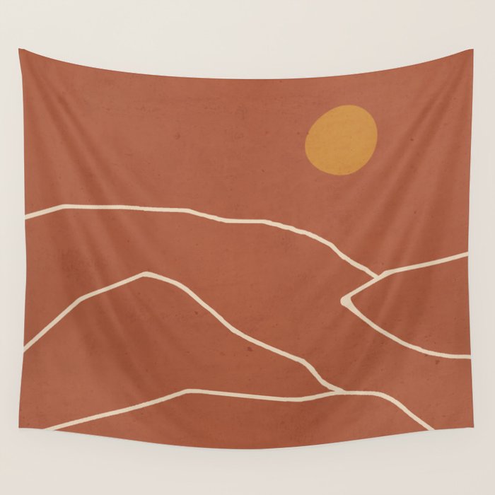Minimal Abstract Art Landscape 2 Wall Tapestry Gallery Image 4