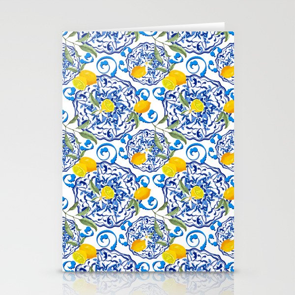 Summer,citrus,Mediterranean style,lemon fruit,simple pattern  Stationery Card Gallery Image 1