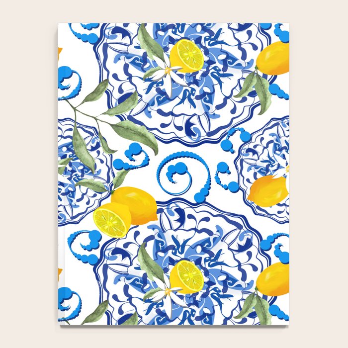 Summer,citrus,Mediterranean style,lemon fruit,simple pattern  Notebook Gallery Image 4