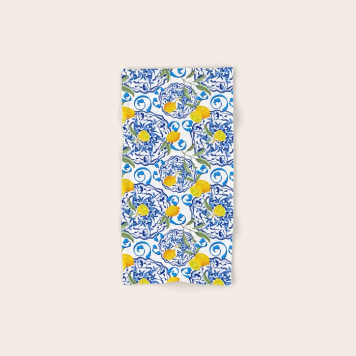 Summer,citrus,Mediterranean style,lemon fruit,simple pattern  Bath Towel Gallery Image 1