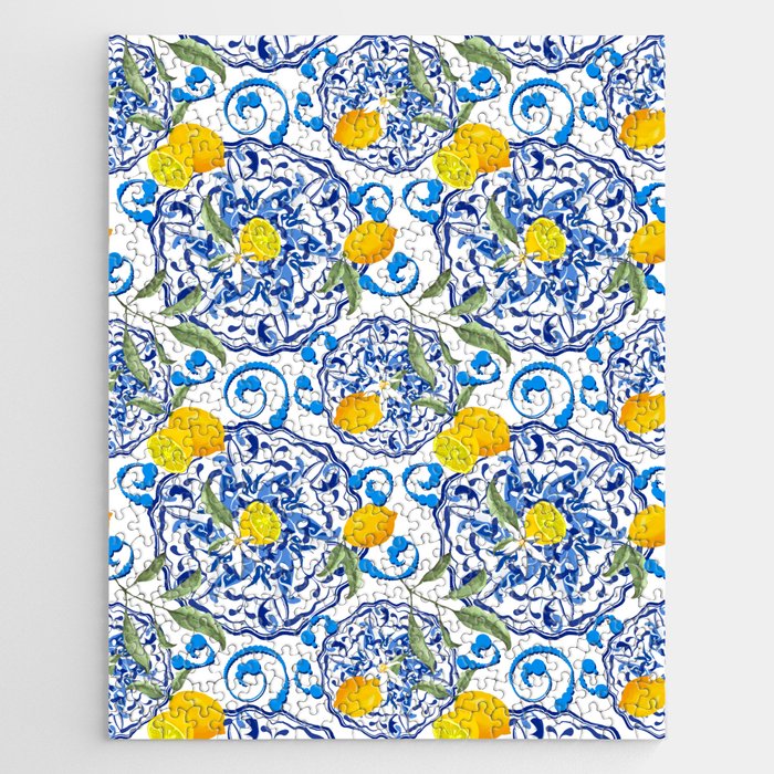 Summer,citrus,Mediterranean style,lemon fruit,simple pattern  Jigsaw Puzzle Gallery Image 1
