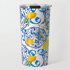Summer,citrus,Mediterranean style,lemon fruit,simple pattern  Travel Mug Gallery Image 1