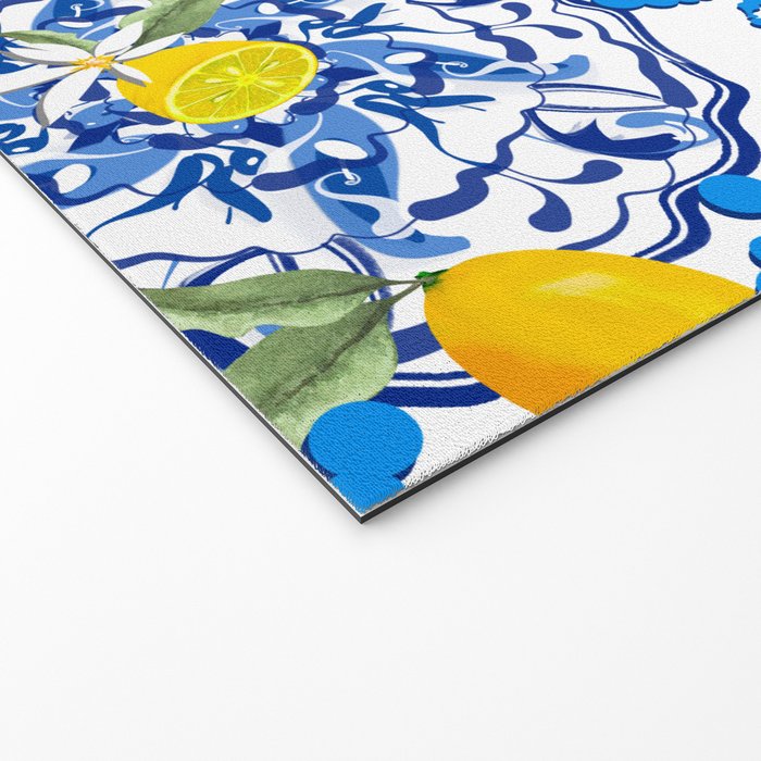 Summer,citrus,Mediterranean style,lemon fruit,simple pattern  Welcome Mat Gallery Image 2