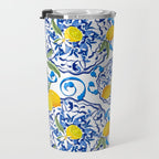 Summer,citrus,Mediterranean style,lemon fruit,simple pattern  Travel Mug Gallery Image 3